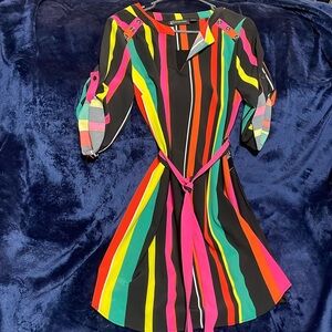 Multicolored striped dress